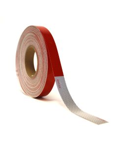 1" x 150' red and white reflective tape (by foot)
