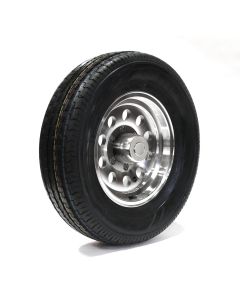 Pneu radial 225/75R15 6 plis LRC 2150 lbs Sterling et jante 15" 6 trous modulaire aluminium