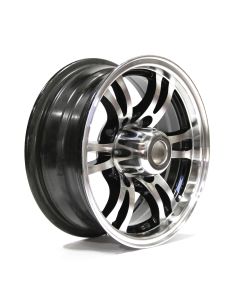 15" x 6" 6 holes 2830 lbs black aluminum Jaguar rim and cap