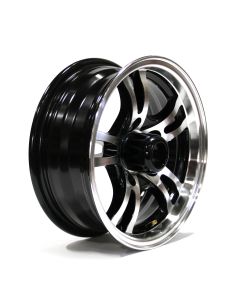 14" x 5 1/2" 5 holes 2040 lbs black aluminum Jaguar rim and cap