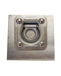 Anneau d'arrimage 5K zinc 4 1/2" x 4 3/4" et plaque de renfort 6 1/2" x 6 1/2"