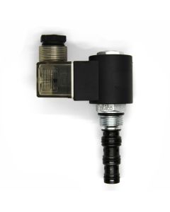 Solenoid valve with coil for double-acting