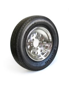 215/75R175 16 ply LRH 4805 lbs radial Westlake tire and 17 1/2" 8 holes aluminum modular rim (cap and nuts not included)