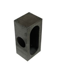 8" x 4" x 3 1/2" steel box for 6 1/2" x 2 1/4" oval light and 2" round (vertical)