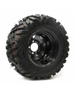 26/10-12 6 ply P350 Wanda Hakuba ATV tire and 12" 5 holes black rim and valve protector