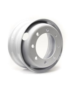 17 1/2" x 6 3/4" 8 holes 6200 lbs white double rim (15K axle)