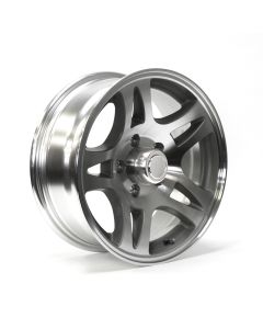 15" x 6" 5 holes 2150 lbs S5-model aluminum rim and cap