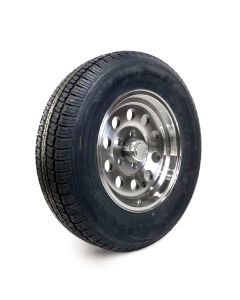 205/75R15 6 ply LRC 1820 lbs radial Castle Rock tire and 15" 5 holes aluminum modular rim