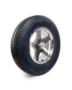 205/75R15 6 ply LRC 1820 lbs radial Castle Rock tire and 15" 5 holes aluminum Five Star rim