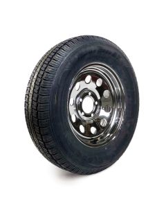 205/75R15 6 ply LRC 1820 lbs radial Castle Rock tire and 15" 5 holes chrome rim