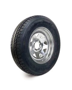 205/75R15 6 ply LRC 1820 lbs radial Castle Rock tire and 15" 5 holes galvanized rim