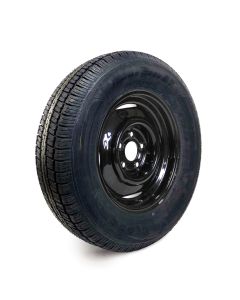 205/75R15 6 ply LRC 1820 lbs radial Castle Rock tire and 15" 5 holes black rim