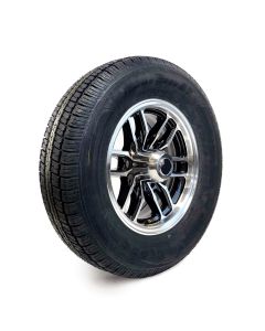 205/75R15 6 ply LRC 1820 lbs radial Castle Rock tire and 15" 6 holes black aluminum Osprey rim