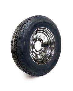 ST205/75R15 6 ply LRC 1820 lbs radial Castle Rock tire and 15" 6 holes chrome rim