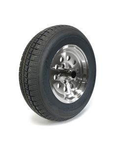 205/75R14 6 ply LRC 1760 lbs radial Castle Rock tire and 14" 5 holes aluminum modular rim