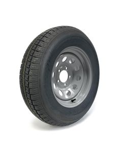 205/75R14 6 ply LRC 1760 lbs radial Castle Rock tire and 14" 5 holes grey steel modular rim