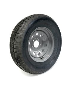 205/75R14 8 ply LRD 2040 lbs radial Castle Rock tire and 14" 5 holes grey steel modular rim