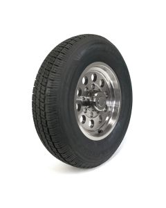 235/80R16 10 ply LRE 3520 lbs radial Castle Rock tire and 16" 8 holes aluminum modular rim (high pressure valve)