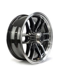 16" x 6" 6 holes 3300 lbs black aluminum Osprey rim and cap