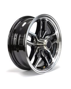14" x 6" 5 holes 2200 lbs black aluminum Osprey rim and cap