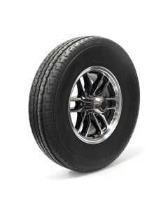 Pneu radial 235/85R16 12 plis LRF 3960 lbs Sterling et jante 16" 6 trous aluminium noir Osprey