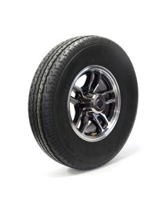 Pneu radial 235/85R16 12 plis LRF 3960 lbs Sterling et jante 16" 8 trous aluminium noir Osprey