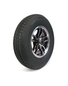 235/80R16 10 ply LRE 3520 lbs radial Castle Rock tire and 16" 8 holes black aluminum Osprey rim