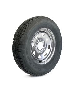 175/80R13 6 ply LRC 1360 lbs radial Castle Rock tire and 13" 5 holes galvanized rim