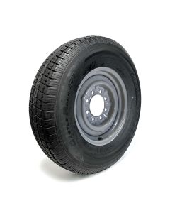 Pneu radial 235/85R16 12 plis LRF 3960 lbs Castle Rock et jante 16" 8 trous grise