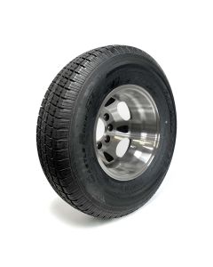 Pneu radial 235/85R16 12 plis LRF 3960 lbs Castle Rock et jante 16" 8 trous double aluminium