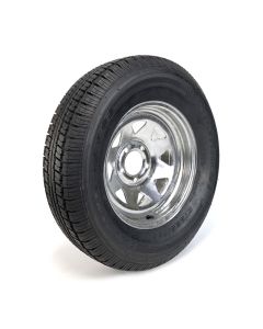 225/75R15 8 ply LRD 2540 lbs radial Castle Rock tire and 15" 5 holes galvanized rim