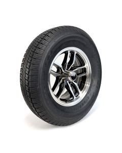 Pneu radial 225/75R15 8 plis LRD 2540 lbs Castle Rock et jante 15" 5 trous aluminium noir Osprey