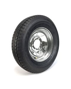 225/75R15 8 ply LRD 2540 lbs radial Castle Rock tire and 15" 6 holes galvanized rim