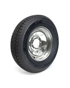 225/75R15 10 ply LRE 2830 lbs radial Castle Rock tire and 15" 6 holes galvanized rim