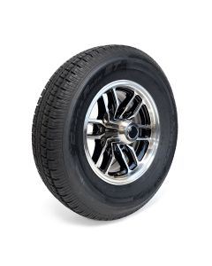 225/75R15 10 ply LRE 2830 lbs radial Castle Rock tire and 15" 6 holes black aluminum Osprey rim
