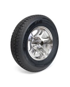 225/75R15 10 ply LRE 2830 lbs radial Castle Rock tire and 15" 6 holes S5-model aluminum rim