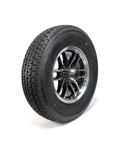 235/80R16 10 ply LRE 3520 lbs radial Castle Rock tire and 16" 6 holes black aluminum Osprey rim