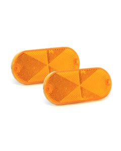 1 7/8" x 4 3/8" amber plastic reflective tape