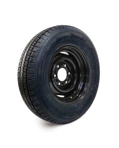 205/75R15 6 ply LRC 1820 lbs radial Castle Rock tire and 15" 6 holes black rim
