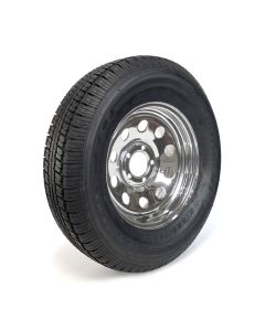 225/75R15 8 ply LRD 2540 lbs radial Castle Rock tire and 15" 5 holes chrome rim