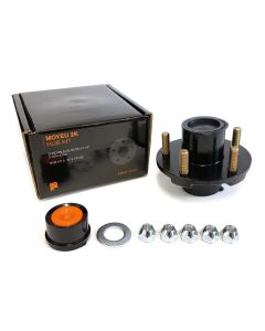 5 studs hub 1/2" studs 4.5" B.C. 2K 1" bearing 8"-12" wheel greased and assembled kit (in box) FRAMECO