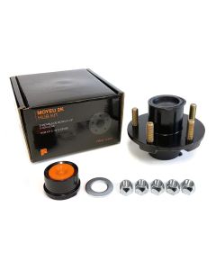 Moyeu 5 goujons 1/2" B.C. 4,5" 2K cône 1 1/16" roue 8"-12" assemblé et graissé complet (en boîte) FRAMECO