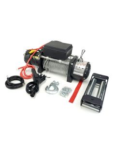 9,5K electric winch with wire remote control (92' steel cable)