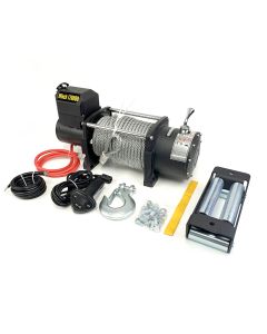 17K electric winch with wire remote control (85' steel cable)