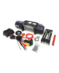 10K electric winch with wire and wireless remote control (85' steel cable)
