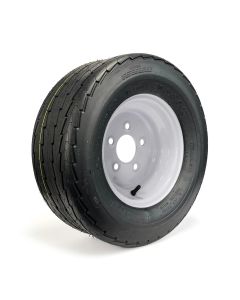 20.5" x 8" x 10" 6 ply LRC 1105 lbs Hakuba tire and 10" 5 holes white rim