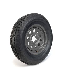 225/75R15 8 ply LRD 2540 lbs radial Castle Rock tire and 15" 5 holes grey rim
