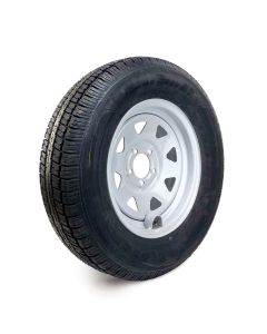 205/75R15 6 ply LRC 1820 lbs radial Castle Rock tire and 15" 5 holes rally rim with valve protector