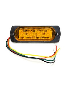 3 3/4" x 1 1/8" 4 diodes 10-30V amber emergency LED light (stobe)