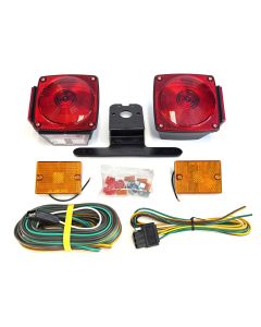Ensemble de lumières inc. 4 1/2" x 4 1/2" rouges avec fil 25'